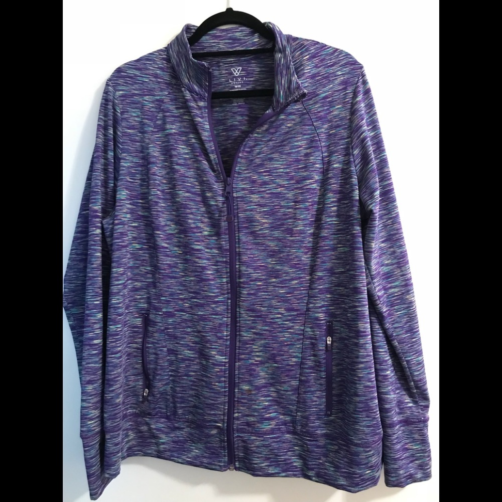 Multicolored zip front athletic jacket 🧥